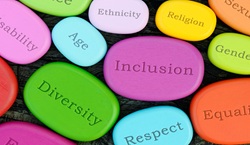 Pebbles saying things like diversity, inclusion, respect