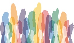 different faces in colourful image